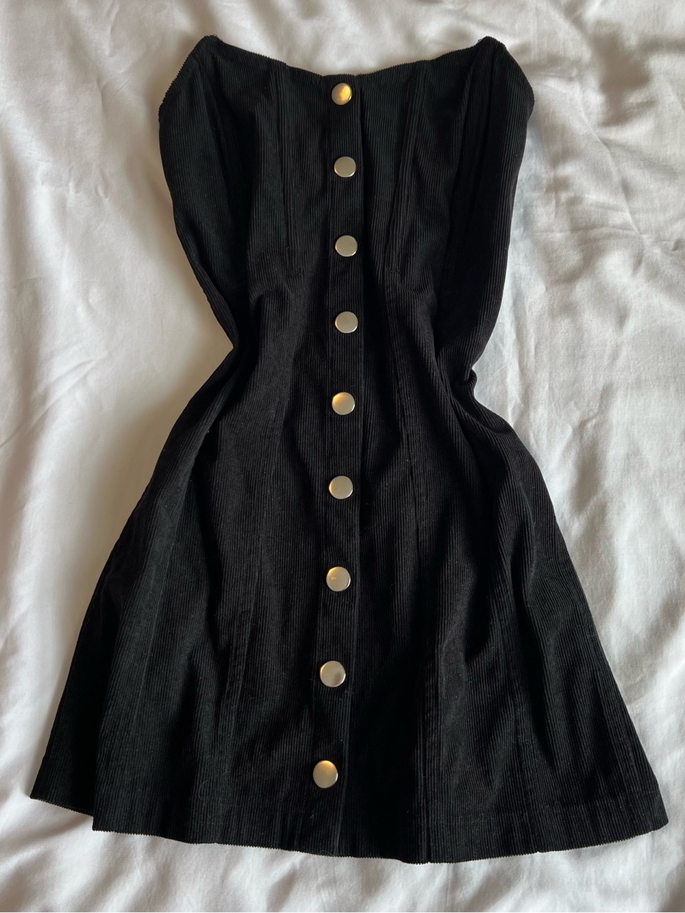 Urban Outfitters Black Strapless Button-Front Top